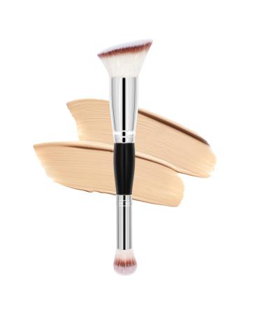 Falliny Makeup Brushes  Double-Ended Angled Foundation Concealer Makeup Brush Flawless Brush for Blending  Blush  Bronzer  Buffing  Flawless Powder Cosmetics Angled Foundation Makeup Brush
