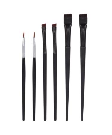 Beatifufu 6pcs Eyeliner Makeup Brush Makeup Applicator Eyeliner Applicator Oblique Eyeliner Brush Cosmetic Gel 15.6x1cm Black