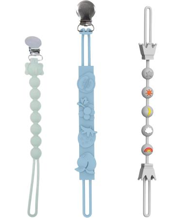 Divono 3-Piece Silicone Baby Pacifier Chain | Soft Stylish & Eco-Friendly | Perfect for Boys & Girls - Buy Online on GoSupps.com