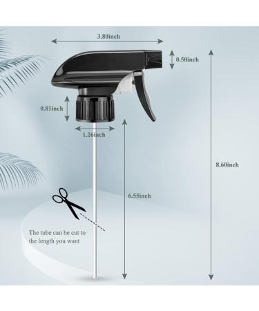 Replacement Spray Bottle Nozzle - Black Sprayer Head for 8oz/16oz Glass Bottles - 3 Pack Mist Stream Sprayers for Home Kitchen Garden & Office - Buy Online on GoSupps.com