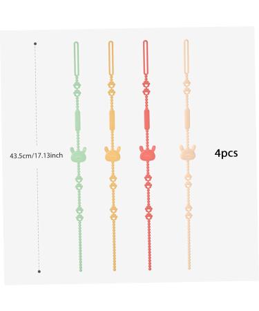 4PCS Silicone Pacifier Holder Clips - Adjustable & Stretchy Baby Toy Belts for Strollers & High Chairs - Buy Online on GoSupps.com