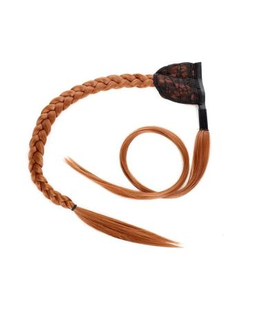 30" Long Fishtail Braid Ponytail Wrap Around Extensions Synthetic Fishtail Drawstring Ponytail Clip In Braiding Pony Hairpiece for women girls (30#)