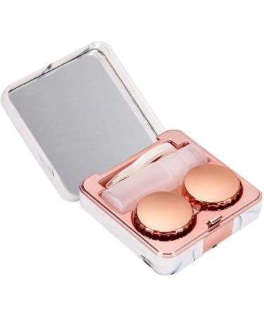 Shop Rose Gold Marble Contact Lens Container | Premium Glasses Care Box for Home & Travel - Buy Online on GoSupps.com