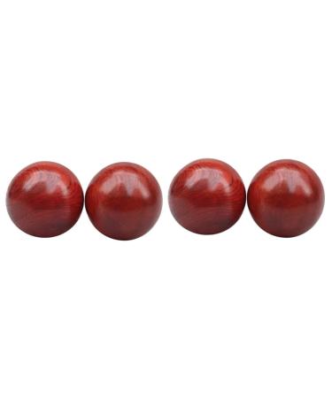 Solustre 4 pieces of wooden Baoding Chinese health massage balls Massage device made of wood massage ball Stress ball strengthening product bell play gymnastics ball fitness handball bamboo