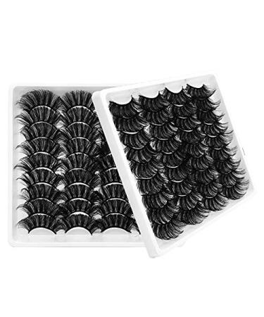 AMSDCN 18pair Fluffy Mink Hair False Eyelashes 20mm-25mm - Dramatic Long 3D Lashes for Natural Makeup Look (MA03) - Buy Online on GoSupps.com