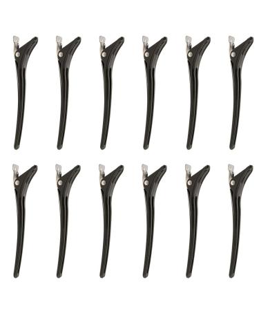 Gazechimp Set of 12 hairdresser sectioning clips hair clips hair styling hairpins sectioning clip (black)