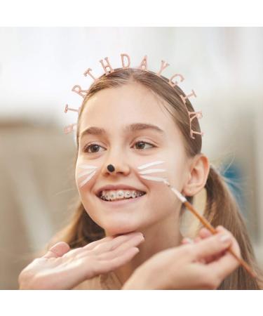 AOPRIE Birthday Girl Headband Rose Gold Classic Birthday Tiara for Women Girls Princess Birthday Crown Happy Birthday Accessories