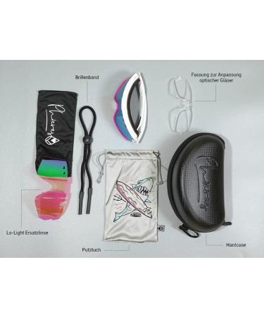 Buy Phieres Sharkbiteph Origin Sports Glasses - Unisex Eco-Friendly TPU Frame Polarized UV400 Protection - MTT WHT PINK / ICE Blue - Buy Online on GoSupps.com