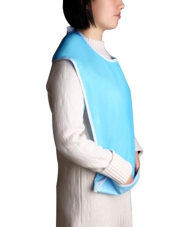 Adult Bib 65x45cm Waterproof Blue Mealtime Bib for Elderly - Washable Dining Bib Protector - Buy Online on GoSupps.com