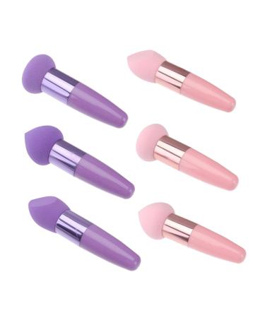 Mikinona 2 Sets Beauty Pen Multitools Foundation Applicator Brush Makeup Puffs Handheld Whisk Mini Blender Face Puffs Sponge Beauty Makeup Tool Purple Emulsion Miss Makeup Foundation Liquid