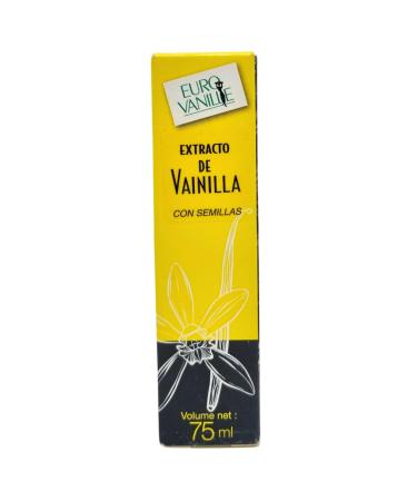 Eurovanille, Liquid Vanilla from Madagascar, Vanilla Extract with Vanilla Bean Seeds for English Cream, Pastry Cream, Biscuits, Coffee, and Many Other Creations, 75 Ml