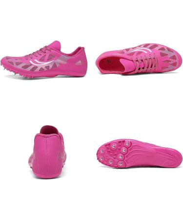 GEXECEUSS Track and Field Spike Shoes - Breathable Lightweight Running Sneakers for Track Race Athletics - Anti-Slip, Unisex - Size 5.5, 1809 Pink - Buy Online on GoSupps.com