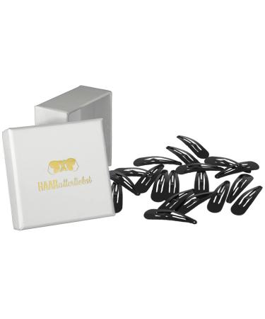 HAARallerliebst hair clips small (20 pieces | black | 3.9 cm) including box for storage (box color: white)