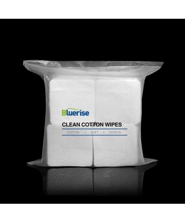 BLUERISE 500Pcs Nail Polish Remover Lint Free Wipes for Gel Nails & Eyelash Extensions - White - Buy Online on GoSupps.com
