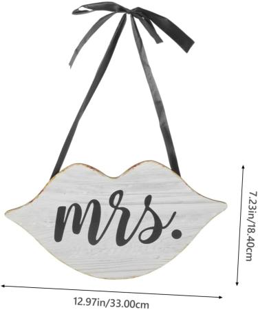 Mr and Mrs Wedding Door Sign - White Wooden Outdoor Decor - Perfect for Wedding Props & Porch Decoration - 33x18.4cm - Buy Online on GoSupps.com