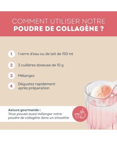 Collagen Powder Raspberry Flavor - 6800mg per day - Hydrolyzed Peptides Types 1 - 2000 Da - Radiance & Youthful Skin - Highly Bioavailable - Made in France - Vitavea - Buy Online on GoSupps.com