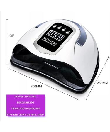 280W UV LED Nail Lamp - Professional Gel Nail Dryer with 66 Beads Fast Curing & Auto Sensor Portable Nail Art Tool for Fingernails & Toenails - Buy Online on GoSupps.com