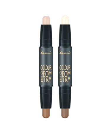 2 colours Highlight Contour Stick 2 in 1 Makeup Shading Stick Waterproof Long Lasting nature Matte Face Concealer Highly Pigmented Concealer White
