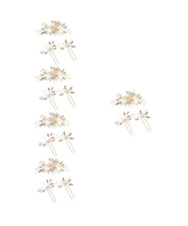 minkissy 5 Sets Hairpin Bridal Hair Combs Pearl Hair Combs Decorative Headpiece Decorative Hair Combs Wedding Decorations for Ceremony Hair Decor Accessory Zinc Alloy Horse Eye Bride