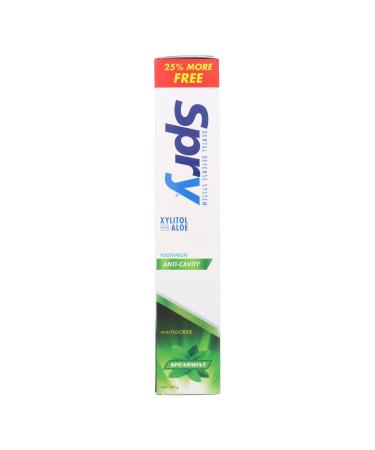 Spry Xylitol Toothpaste 5oz Fluoride Toothpaste Adult and Kids Teeth Whitening Toothpaste with Xylitol Natural Breath Freshening Mouth Moisturizing Ingredients Spearmint (Pack of 1)