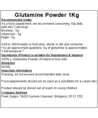 Glutamine Powder 1kg - Pure L-Glutamine Amino Acid Powder - Buy Online on GoSupps.com