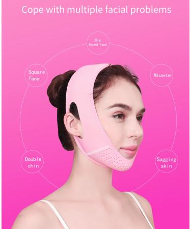 CURELIX Double Chin Reducer | Reusable V Line Lifting Belt & Face Lift Mask for Women (Pink) - Shop Now - Buy Online on GoSupps.com