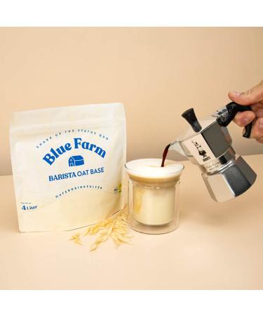Blue Farm Barista Oat Base | Vegan & Gluten-Free Milk Alternative | 4L Mix | Bio Oatrink | 90% Less Packaging Waste | Additive & Sugar-Free - 400g - Buy Online on GoSupps.com