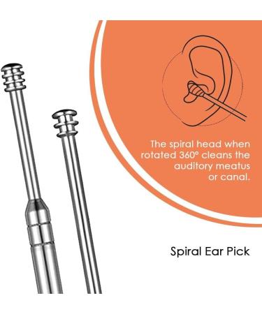 Spiral Ear Wax Cleaner Set - Safe Metal Ear Scoop for Home & Travel (100g 6 Pieces) | Effective Ear Wax Removal Tool - Buy Online on GoSupps.com