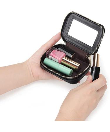 VALICLUD Black Lipstick Case | Genuine Leather Mini Cosmetic Jewelry Box with Mirror | Perfect Gift for Women - Shop Now - Buy Online on GoSupps.com