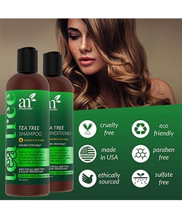 artnaturals Tea Tree Shampoo & Conditioner Set - 12 Fl Oz Each | Anti-Dandruff, Deep Cleansing for Dry Scalp & Itchy Hair - Buy Online on GoSupps.com