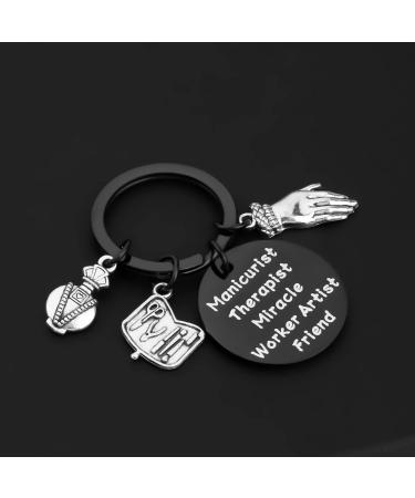 MYSOMY Manicurist Nail Tech Lanyard Manicurist Therapist Miracle Worker Artist Friend Keychain Clip for Nail Artist Beautician Nail Boss Cosmetology Gift for Her (black) - Buy Online on GoSupps.com