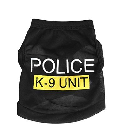 Doggie Style Store Black Police K9 Unit Dog Pet Puppy Vest Top 4 Sizes T Shirt Security Guard T-Shirt Fancy Dress Outfit Cop Policeman Uniform Size L - Buy Online on GoSupps.com