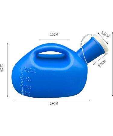 2000ML Large Male Urinal -Portable Sealing is Good Reusable Mens Potty Pee Bottle Collector Travel Toilet (Blue) Happy - Buy Online on GoSupps.com