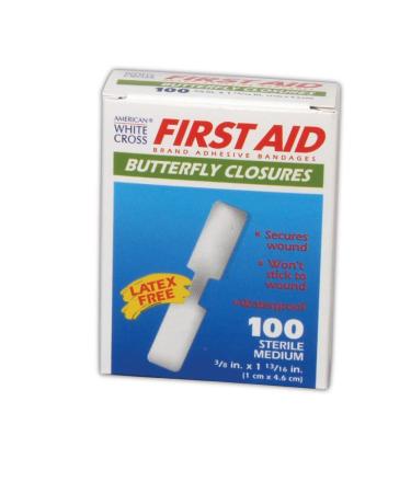 MAGID AM WHT CRS MP60233 American White Cross Medium and Large Butterfly Wound Closures 3/8" x 1 13/16" Flesh (Pack of 200) M Pack of 200