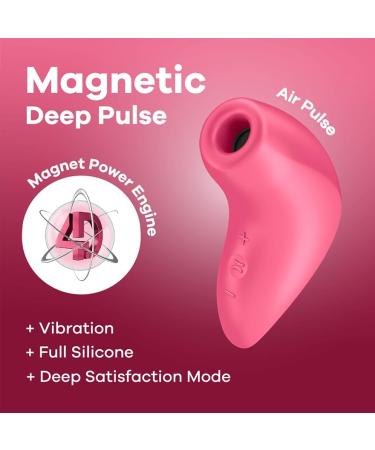 Satisfyer Magnetic Deep Pulse - Air Pulse Technology | 11 Intensities | 4D Satisfaction | Waterproof & Rechargeable | Skin-Friendly Silicone (Pink - Buy Online on GoSupps.com