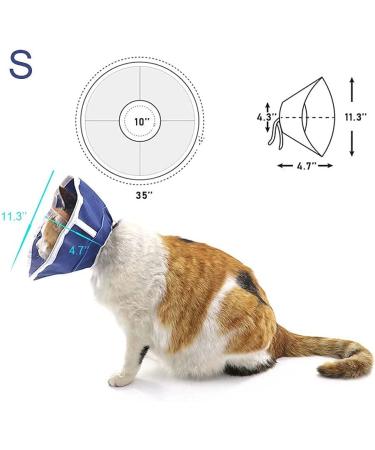QIYADIN Soft Cat Recovery Collar | Nonwoven Fabric Elizabeth Cone | Protective Wound Healing | Designed for Cats | Easy Eating & Drinking | Small - Buy Online on GoSupps.com
