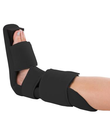 BraceAbility Padded 90 Degree Plantar Fasciitis Boot | Soft Night Splint to Stabilize Foot and Ankle Stretches Plantar Fascia Ligament and Supports Achilles Tendon (Medium) Medium Black