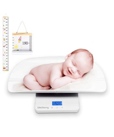 UNICHERRY Baby Scale, 2 in 1 Digital Baby Scale with Free Growth Chart, Measure Your Baby or Pet Weight Accurately, Baby Weighing Scale with 4 Weighing Modes, Holding Function, Blue Backlight