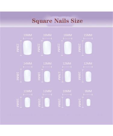 Square False Nails Medium Full Cover French Colorful Rhinestones Press on Nails 24 Pieces Nail Art Tips for Nail Salons and Women DIY Nail Art - Buy Online on GoSupps.com