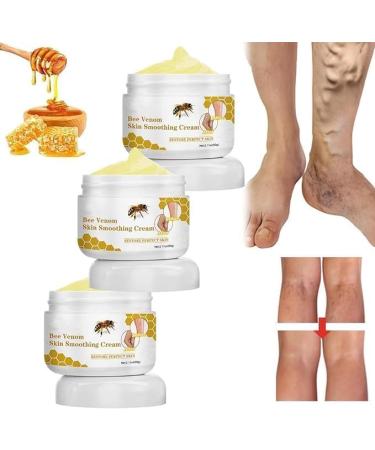 2024 New Bee Venom Varicose & Spider Veins Relief Cream for Legs Natural Varicose & Spider Veins Improve the Look of the Legs and Blood Circulation Tired and Heavy Legs Relief 60g/2.11fl.oz (3 Jars)