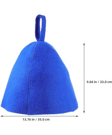 Yardwe 2-Piece Wool Felt Sauna Hat Set for Men & Women - Blue Water-Absorbing Shower Cap for Hair Protection - Buy Online on GoSupps.com