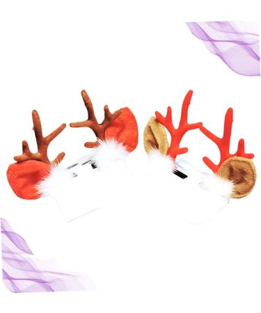minkissy 4 Pairs Antler Hair Clips Antler Barrette Christmas Hair Xmas Hair Clips Party Favors Holiday Party Hair Pin Antlers Hair Hoop Reindeer Hair Clip Elk Horns Girl Supplies - Buy Online on GoSupps.com