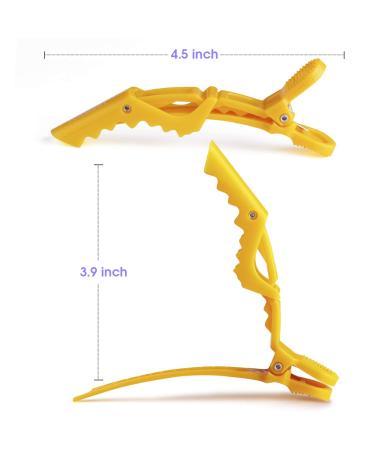 GLAMFIELDS 12 Pcs Yellow Alligator Hair Clips - Non-slip, Durable & Professional for Styling & Cutting - Buy Online on GoSupps.com