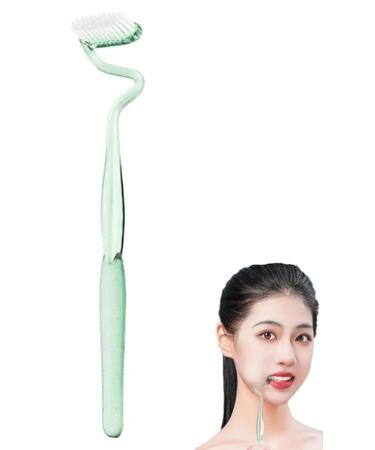 S-Shape toothbrush Scientific Vertical Brush for Adults Comprehensive Care for Teeth and Gums Soft-Bristled Tongue Coating Brush For Cleaning Massaging Massaging Extra Soft Toothbrush (Green)