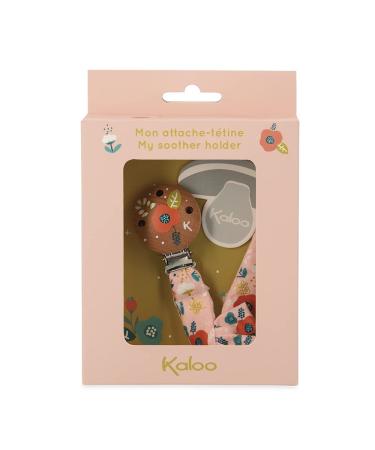 Kaloo KDoux Pacifier Chain - Fabric & FSC Wood Baby Holder - Soft Cotton & Mussel - 16.5cm Poppy Seed - From Birth - K216005 Salmon - Buy Online on GoSupps.com