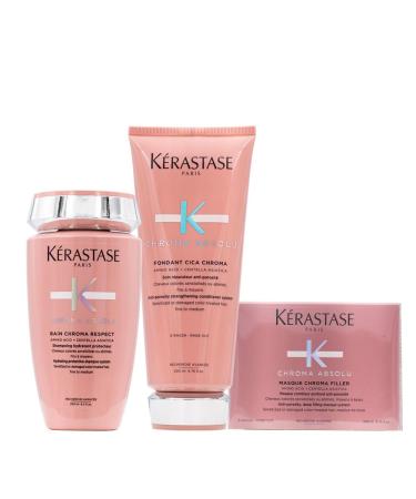 K RASTASE Kerastase Chroma Absolu Bain Chroma Respect Shampoo 250ml Fondant Cica Chroma 200ml Mask Recover 200