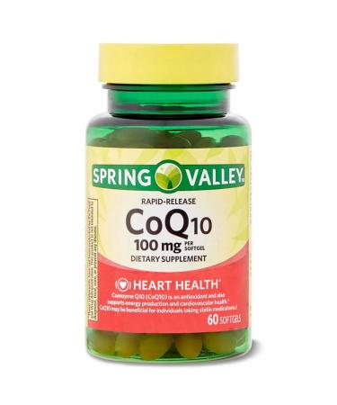 4 TOP CARE Rapid-Release CoQ10 Heart Health Dietary Supplement Softgels 100 mg 60 Count