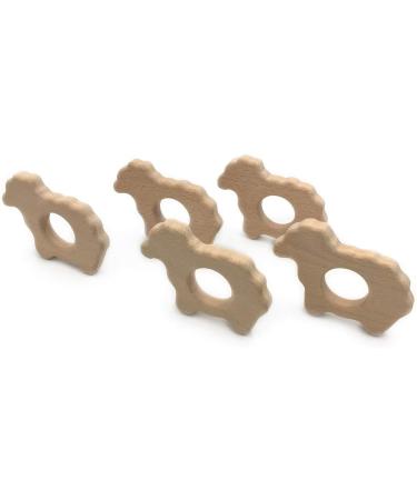 Wendysun 2pcs Cute Cartoon Sheep Wood Teether for Babies - Natural Beech Teething Toy - Buy Online on GoSupps.com