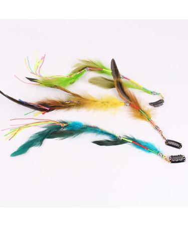 hair clips Women Headpiece Girl Headdress Ladies Headdress Set of 6 Handmade Boho Hippie Hair Extensions with Feather Clip Comb Hairpin Headdress DIY Accessories One color - Buy Online on GoSupps.com