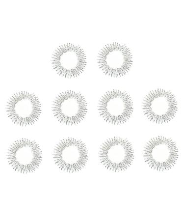 Sensory rings acupressure ring finger massager hand acupressure massage rang body pollution reducer for teenager -era -growing promotes blood circulation - silver